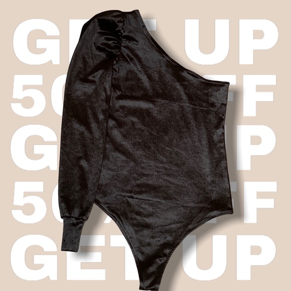 Match My Energy Velvet Bodysuit- Black, Size Small - Picture 4 of 13